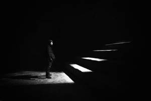 Dark Sad Man And A Staircase Wallpaper
