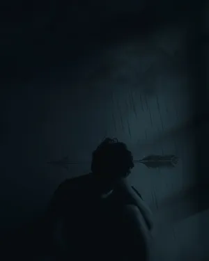 Dark Sad Man In Dark Room Wallpaper