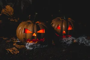 Dark Scary Pumpkin On Halloween Wallpaper