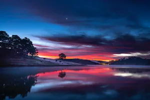 Dark Sky River View Wallpaper