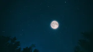 Dark Starry Night Sky Moon Wallpaper