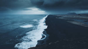 Dark Stormy Beach Wave Iphone Wallpaper