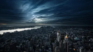 Dark Stormy Cityscape Wallpaper