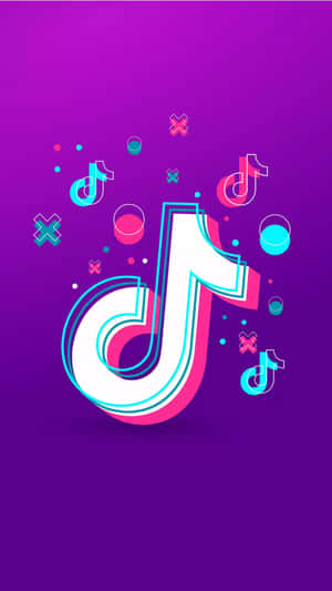 Dark Teal Tiktok Logo Against A White Background Wallpaper