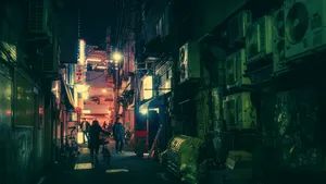 Dark Tokyo Street Wallpaper