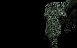 Dark Tribal Elephant Art Wallpaper