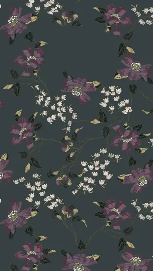 Dark Violet Flowers Floral Iphone Wallpaper