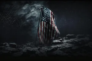 Darkened American Flag Nighttime Wallpaper