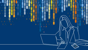 Data Computer Woman Sketch Drawing Wallpaper
