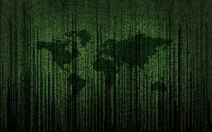 Data Matrix Drawn Map Of The World Wallpaper