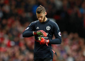 David De Gea Focused Hand Gesture Wallpaper