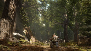 Days Gone Driving In Forest Wallpaper