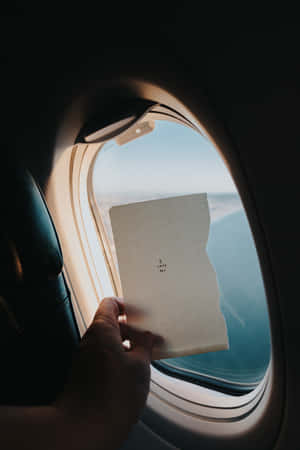 Daytime Window View Inside Airplane Wallpaper