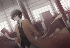 Dazai Osamu Bungo Stray Dogs Holding Book Wallpaper