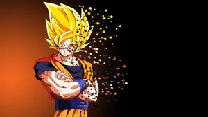 Dbz Son Goku Disintegration Art Wallpaper