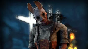 Dead By Daylight The Huntress On Logo Wallpaper