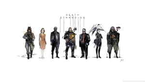Death Stranding Characters Comic Art Desktop Wallpaper