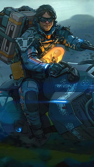 Death Stranding Sam Riding Motorcycle Iphone Wallpaper