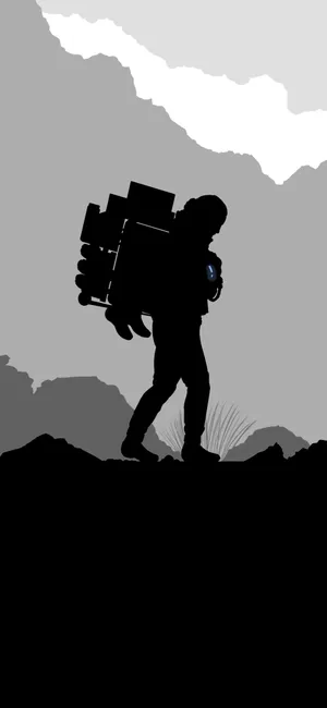 Death Stranding Silhouetted Artwork Iphone Wallpaper