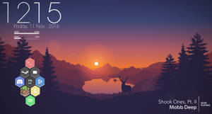 Deer During Sunset Rainmeter Skin Wallpaper