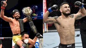 Deiveson Figueiredo And Alex Perez In Ufc Combat Wallpaper