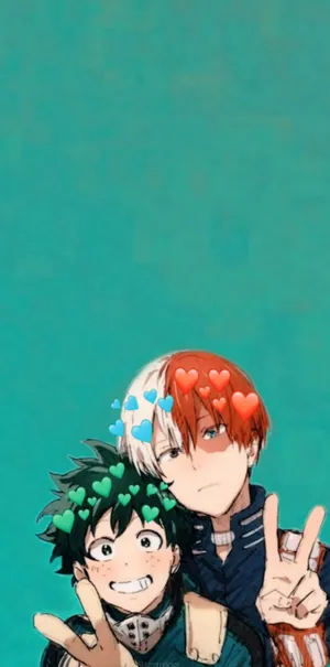 Deku And Todoroki Peace Signs Wallpaper