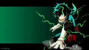 Deku Full Cowling Pose Wallpaper