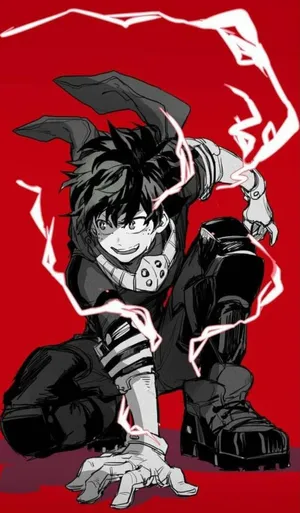 Deku In Red Fan Art Wallpaper