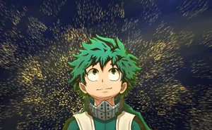 Deku Looking At Yellow Sparkles Wallpaper
