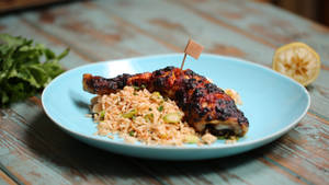 Delectable Peri Peri Chicken Rice Meal Wallpaper