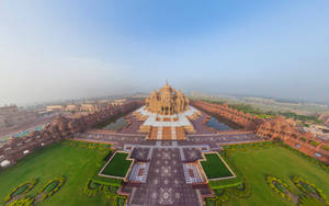 Delhi Akshardham Aerial Wallpaper