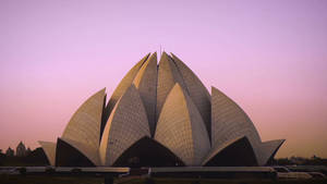 Delhi Lotus Temple Sunset Wallpaper