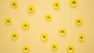 Delicate Neon Yellow Tiny Sunflowers Wallpaper