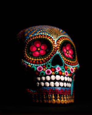 Delicately Patterned Day Of The Dead Skull Wallpaper