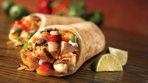 Delicious Burrito Lunch Close Up Shot Wallpaper