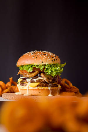 Delightful Creamy Cheeseburger Wallpaper