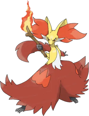 Delphox_ Fire_ Type_ Pokemon Wallpaper