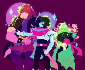 Deltarune Characters Purple Disco Wallpaper