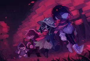 Deltarune Characters Walking In Line Wallpaper