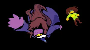 Deltarune Closet Fall Susie And Kris Wallpaper