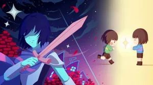 Deltarune Kris Undertale Crossover Wallpaper