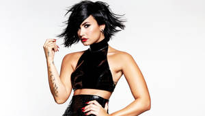 Demi Lovato In Black Outfit Wallpaper