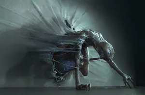 Demogorgon Sticking Out From The Wall Stranger Things Wallpaper