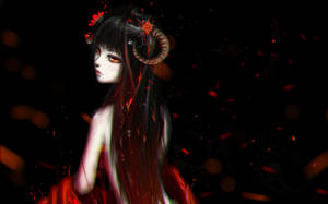 Demon Lady With Devil Horns Wallpaper