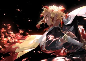 Demon Slayer 4k Rengoku Fire Wallpaper