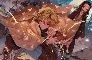 Demon Slayer 4k Zenitsu Nezuko Wallpaper