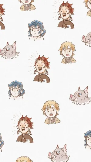 Demon Slayer Aesthetic Doodles Wallpaper