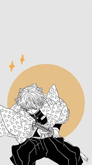 Demon Slayer Aesthetic Sparkles Zenitsu Wallpaper