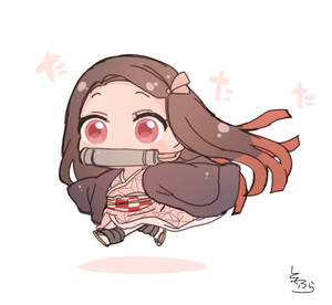 Demon Slayer Nezuko Cute Tiny Version Wallpaper