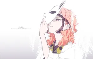 Demon Slayer Sabito Wearing Kitsune Mask Wallpaper